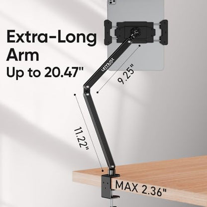 Urmust Portable Monitor Stand 15.6" Dual Arm iPad Stand for Desk - size: 2 Arm Pro-Up to 18.5"