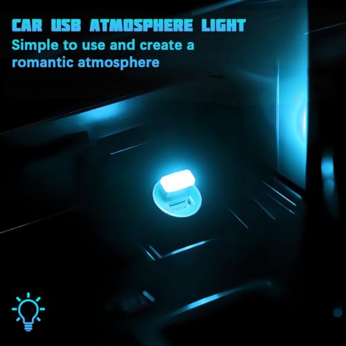 4 Pack 5 V 0.2 W USB Interior Ambient Lights, Ice Blue - color: Ice Blue