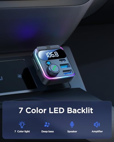 JOYROOM 81W Bluetooth 6.0 Car Adapter Wireless FM Radio Transmitter - color: Black Bluetooth FM Transmitter Car