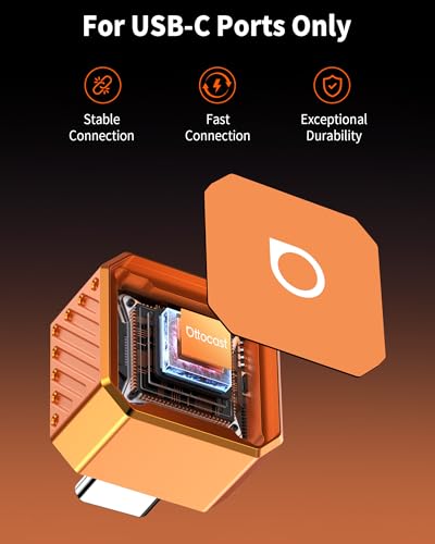 OTTOCAST Mini Pot 2-in-1 Wireless CarPlay & Android Auto Adapter (USB-C) - color: Orange 1 (USB-C)