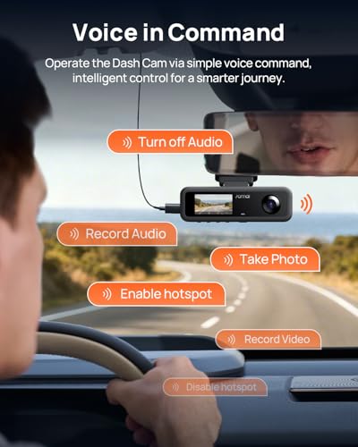 70mai 4K Dash Cam Front and Rear Inside, 3 Channel Car Dash Camera for Cars, Dashcam with GPS, Wi-Fi 6, Voice Control, Parking Monitor, Night Vision, Loop Recording, 64GB SD Card Included (T800E) - size: T800E-RC21-64GB