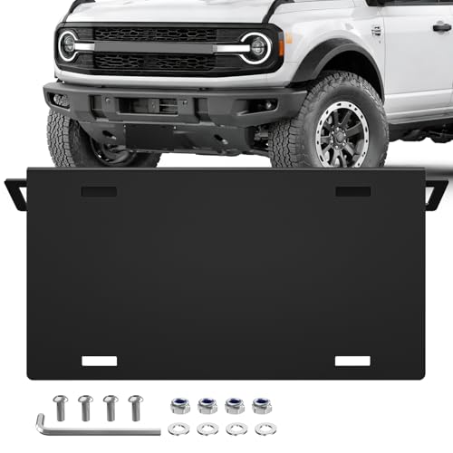 Nilight Front License Plate Bracket Fit for Ford Bronco 2/4 Door 2021-2026 - color: Ford Bronco 2/4 Door 2021 -2026