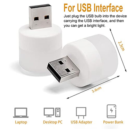 USB Night Light, LED Mini Light Bulb, Plug in Night Light, Small Night Lights, Warm White, USB Light Bulb for Bedroom, Bathroom, Hallway, Nursery, Kitchen, Car Tiny Light 6PS (6 White) - color: 6 White