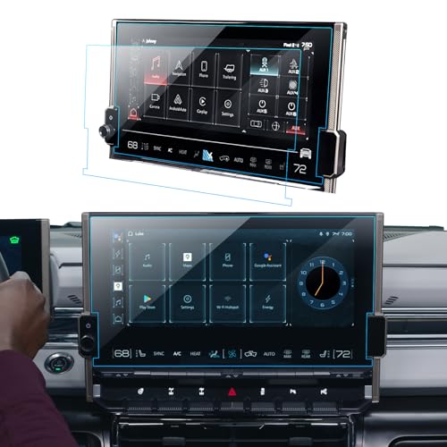 2PCS Car Screen Protector for 2022 2023 2024 2025 GMC Hummer EV Pickup & 2024 2025 Hummer EV SUV Accessories Navigation Nano Touchscreen Protector Film HD Clear Bubble Free 13.4'' - color: for 2022-2024 GMC Hummer 13.4''