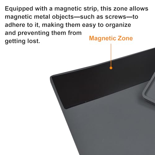 Silicone Repair Mat Non-Slip Workbench Pad for Soldering Heat Gun and Electronics Repair Anti-Static Desk Organizer for Watchmaker DIY and Phone Maintenance (Gray)
