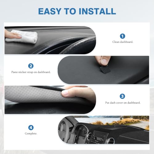 FIILINES Dash Cover for 2004-2008 Ford F150 F-150/2006-2008 Lincoln Mark LT, Dashboard Mat Exact Fit for F150 Accessories Dashboard Pad Carpet Dash Mat Sunshade Non-Slip Protector No Glare Black - size: For F150 2004-2008