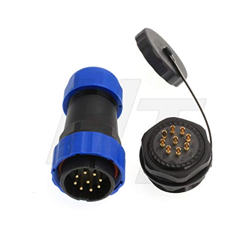 HangTon HE29 9 Pin Cable Plug Panel Mount Socket Power Waterproof IP68 Circular Aviation Connector for LED Outdoor - size: 9 pin