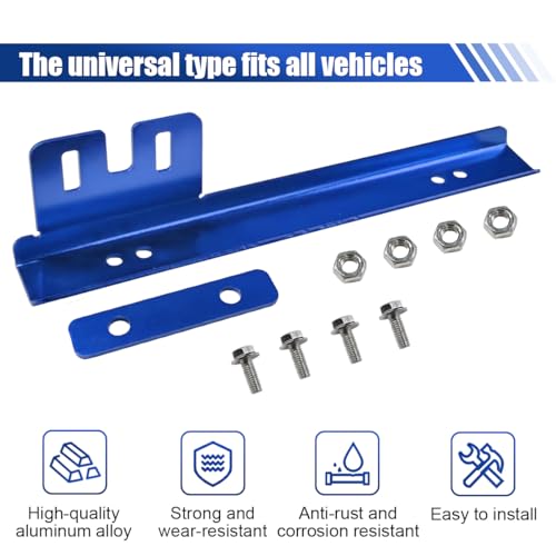 Car License Plate Bracket Holder, Aluminum Front Bumper License Plate Relocator Frame Holder Bar, License Plate Mount Bracket Kit with Bolts and Nuts, Universal License Plate Holder (Blue) - color: Blue