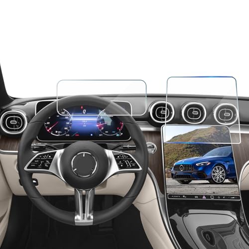 2 Pack Screen Protector for Benz GLC/C 2022-2026 Accessories - size: for C/GLC 11.9" infotainment & 12.3" gauge