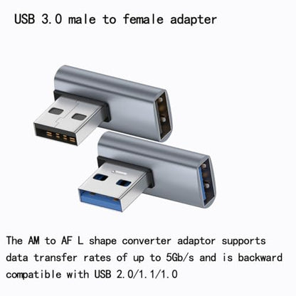 2-Pack, Super Speed USB 3.0 Vertical Left Angle and Right Angle Adapter USB 3.0 Male to Female 90 Degrees dapter Coupler, USB Cable Extender Connector