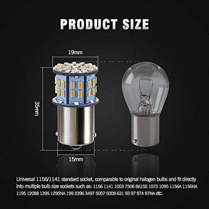Antline 1156 1141 1003 7506 BA15S LED Bulbs Warm White/Yellow 20-Packs, Super Bright 3014 50-SMD LED Replacement for 12 Volt RV Camper Trailer Boat Trunk Interior Light Bulbs - color: Warm White