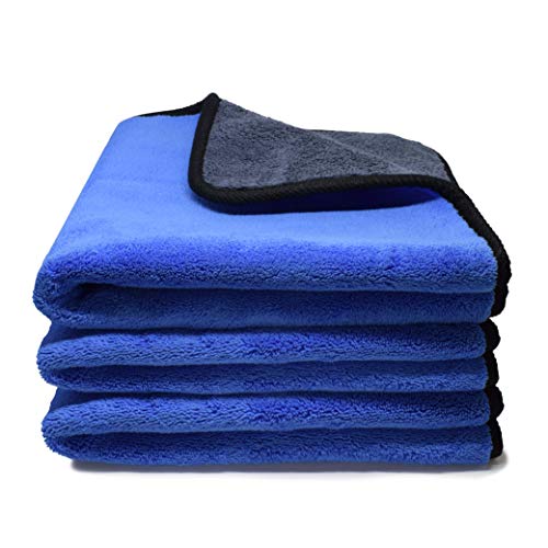 Kemes Microfiber Towels for Cars 3 Pieces 500 GSM polishing Cleaning Home, car and Motorbike - 12 x 12 Inches (30x30cm)