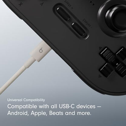 Beats USB-A to USB-C Woven Cable Fast Charging Durable and Tangle-Free Design Compatible Charger for Apple & Android Devices (1.5 m, 5 ft) - Surge Stone - color: Surge Stone, size: 5 ft, style: USB-A to USB-C