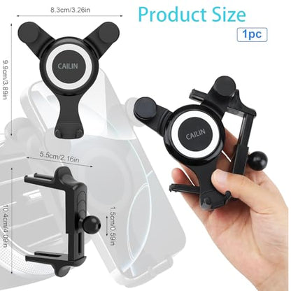 ICAILIN Car Phone Holder Mount for Round Air Vent, Universal Circular Vent Cell Phone Mount Compatible with Mercedes Benz A/B/C/E/S/GLC Class, Jeep Wrangler, Mini Cooper, Fits iPhone & Samsung