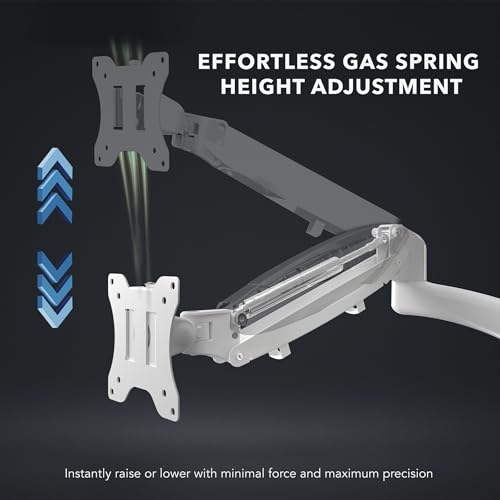 Mount-It! Triple Monitor Desk Mount, 13-27" Screens, White - color: White