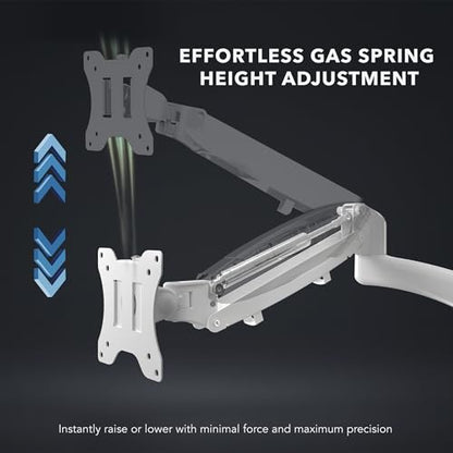 Mount-It! Triple Monitor Desk Mount, 13-27" Screens, White - color: White