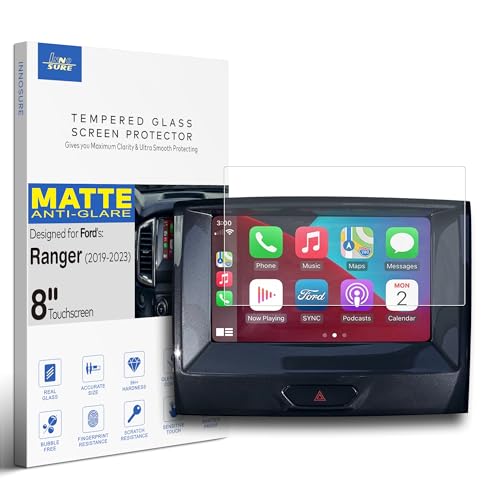 [Anti Glare] Tempered Glass Screen Protector for 2019 2020 2021 2022 2023 Ford Ranger XLT/LARIAT Sync3 8" Touchscreen [9H] [Anti Fingerprint] (Matte) - color: Ranger (2019-2023) 8" - Matte