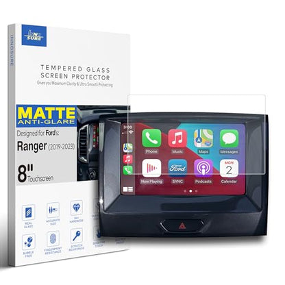 [Anti Glare] Tempered Glass Screen Protector for 2019 2020 2021 2022 2023 Ford Ranger XLT/LARIAT Sync3 8" Touchscreen [9H] [Anti Fingerprint] (Matte) - color: Ranger (2019-2023) 8" - Matte