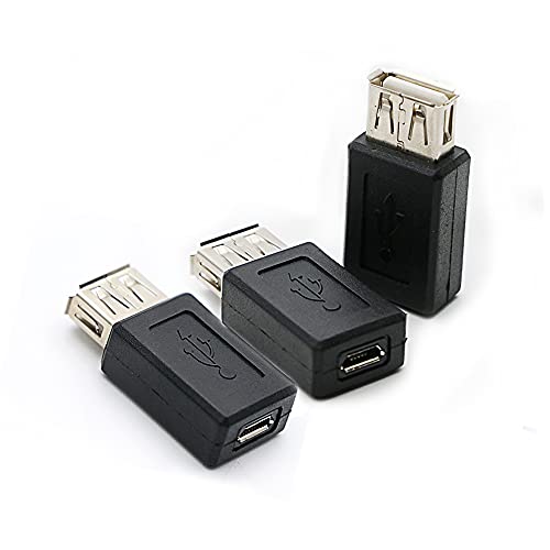 3 Pack USB 2.0 A Female to USB Micro Female Adapter Converter