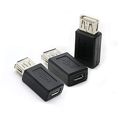 3 Pack USB 2.0 A Female to USB Micro Female Adapter Converter