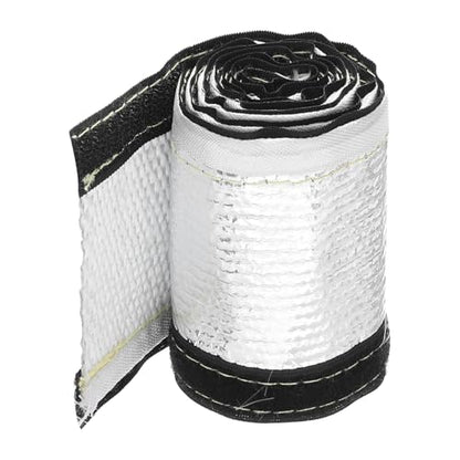 MECCANIXITY 1.5mm Heat Shroud Aluminized Sleeving 9/16" ID x 3.2FT Aluminum Metallic Fiberglass Heat Shroud for Fuel Lines Cables Electrical Wiring - size: 9/16" ID x 3.2FT