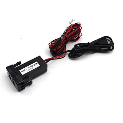 USB Car Charger with Audio Port for Toyota VIGO, 2.1A 2-Port Adapter for HTC, Samsung, Huawei, etc.