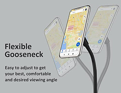 Dual Phone Holder for Car Cup Holder – Long Flexible Neck, 360° Rotatable Car Phone Mount - Adjustable Cell Cup Holder, Universal Size Fits 2 iPhone, Samsung, GPS and More (Magnetic) - style: Magnetic Holders