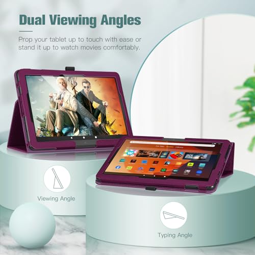 Fintie Folio Case for Amazon Fire HD 10 & 10 Plus 13th/11th Gen 2023/2021 - color: Purple