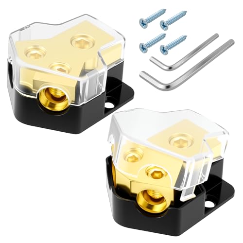 2Pcs Power Distribution Block, 12V 2-Way Amp Splitter