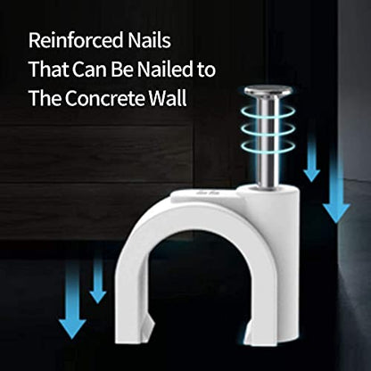 Abnii Cable Nails Clips, 400 Pcs, 4mm 6mm 8mm 10mm, Wire Wall Clips, White - color: White, size: 4/6/8/10mm-400pc