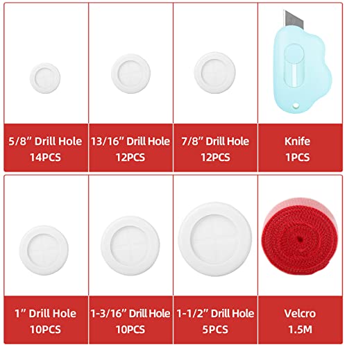 63Pcs Rubber Grommet Kit, Drill Hole Firewall Hole Plugs Wire Protection with Cable Sticky Tape, 6 Sizes 5/8" 13/16" 7/8" 1" 1-3/16" 1-1/2"(White) - size: White Rubber Grommet Kit