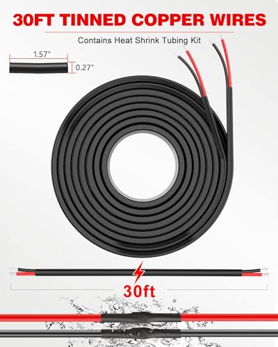 NAOEVO 10 Gauge Wire 2 Conductor, 10 Gauge Automotive Wire 12V Cable, 30FT - size: 30ft, style: 2C-10AWG