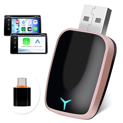 CAMECHO 2-in-1 Wireless CarPlay Android Auto Car Adapter, Wireless Apple Car Play Android Auto Dongle, CarPlay Adapter Converts Factory Wired to Wireless, Plug & Play, Fast Connect No Delay