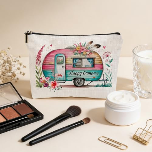 Camping Makeup Bag, Tent Rv Bonfire Cosmetic Bags Travel Organizer Bag - color: Multicolor 0066