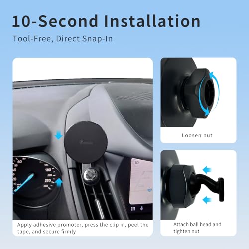 Car Phone Holder for Ford Escape 2013-2019 Accessories, Air Vent Phone Mount, 360° Adjustable Magnetic Phone Holder, MagSafe Compatible, for iPhone and Most Smartphones