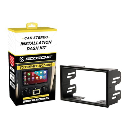 Scosche VW2351B Double DIN Radio Install Dash Kit Compatible with Select 2002-05 Volkswagen Vehicles- Aftermarket Car Stereo Installation Kit - Factory Texture Match - See Fit Guide Image for Vehicles - style: Dash Kit Only