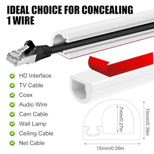 Self-Adhesive Cable Hider, Light Brown, 118inch (Pack of 2) - color: Light Brown, size: 118inch (Pack of 2)