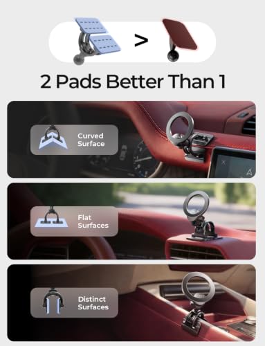 LISEN for MagSafe Car Phone Mount -Strong Magnets Magnetic Phone Holders for Your Car 2-in-1 Vent Dashboard Magnet Cell Phones Holder Mounts Car Accessories fit Note 18 iPhone 17 Pro Max 16 15 14 13 - color: Black
