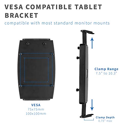 VIVO Universal VESA Mount Adapter for Tablets, 2-in-1 Laptops, & 15.6 inch Portable Monitors, Max VESA 100x100, Adjustable Laptop Holder, Black, MOUNT-UVM02 - size: up to 15.6" monitors + VESA mount