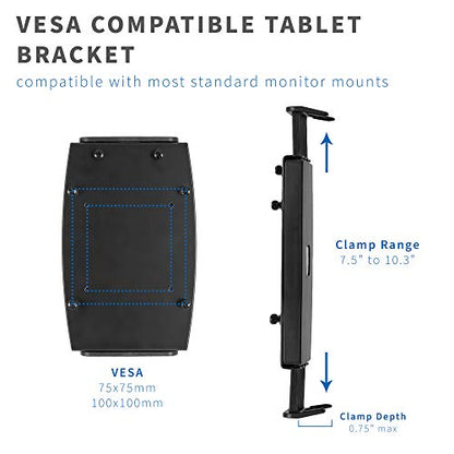 VIVO Universal VESA Mount Adapter for Tablets, 2-in-1 Laptops, & 15.6 inch Portable Monitors, Max VESA 100x100, Adjustable Laptop Holder, Black, MOUNT-UVM02 - size: up to 15.6" monitors + VESA mount
