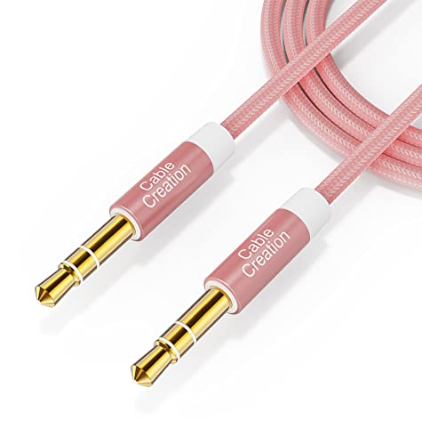 CableCreation 3.5mm Audio Cable (1.5FT/0.45m), 3.5mm Auxiliary Stereo Cable - color: Pink, size: 1.5FT
