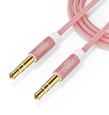 CableCreation 3.5mm Audio Cable (1.5FT/0.45m), 3.5mm Auxiliary Stereo Cable - color: Pink, size: 1.5FT