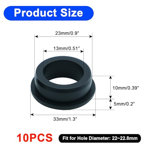10PCS Rubber Grommets Kit for Wiring (7/8 Inch Drill Hole, 1/2 Inch ID) - size: 7/8"DH, 1/2"ID