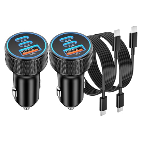 OKRAY 93W USB C Car Charger 3-Port PD45W+30W Super Fast Charge Car Charger - color: Black