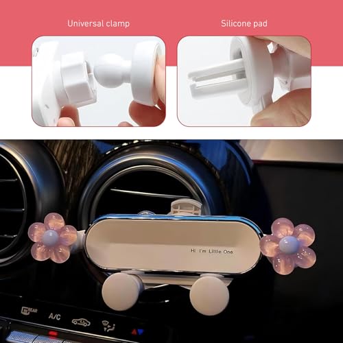 Car Phone Holder Mount, Flower Air Vent Phone Holder, Universal Kawaii Car Accessories for Women Girls (White #C) - size: White #C