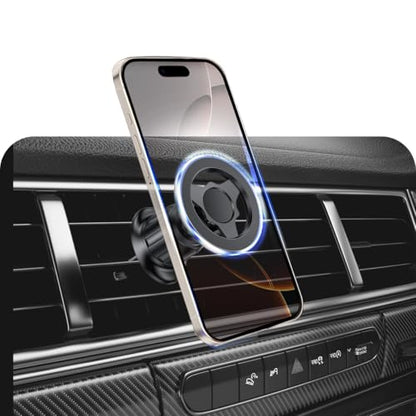 Car Magnetic Phone Holder, 360 Degree Rotation Auto Cellphone Mount for Dashboard Air Vent, Strong Magnet Vehicle Interior Smartphone Hook, Universal for SUV Sedan Trucks (Vent/Style A) - color: Vent/Style A