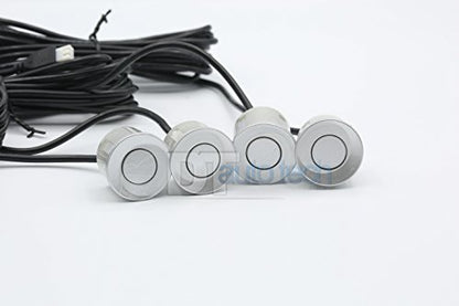 4 Parking Sensor Kit LED Display View Reverse Backup Radar System Silver - color: Silver