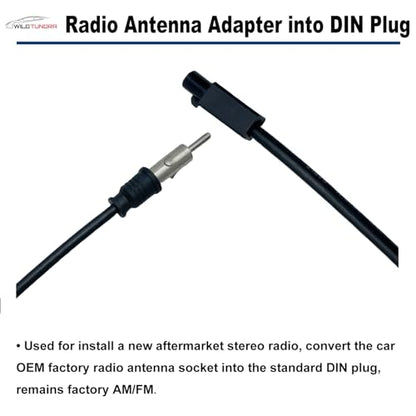 Radio Antenna Adapter Compatible with Dodge Ram Jeep Wrangler Aftermarket Radio Stereo Antenna Adapter for C-Class Sprinter Buick Cadillac Aftermarket Stereo Antenna Connector Cable Plug