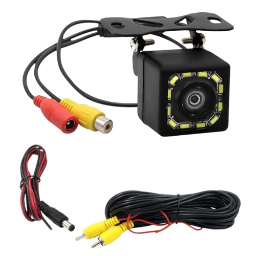 Car Backup Camera, 12 LED Night Vision HD Rear View Camera (Black)