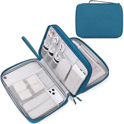 FYY Electronic Organizer, Travel Tech Pouch Bag, Extra Large, Dark Green - color: Dark Green, size: 10.8 x 8 x 3.15 inches